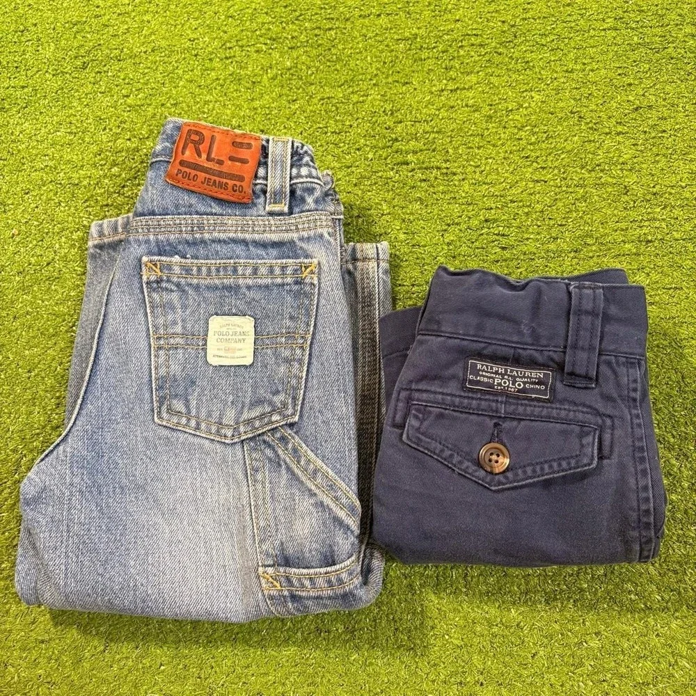 Polo Ralph Lauren 2T Kids Cargo Shorts and Baggy Y2K Carpenter Jeans Bundle of 2